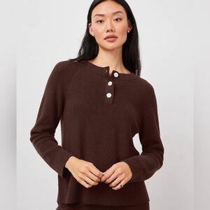 NWT Rails Piper Sweater Top M Russet Brown Cotton Cashmere Blend